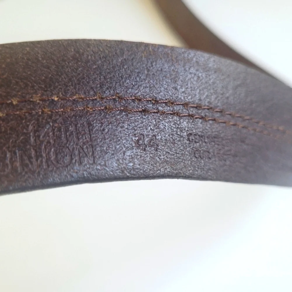 14th & Union Brown Genuine Leather Belt W Silver Square Buckle 44